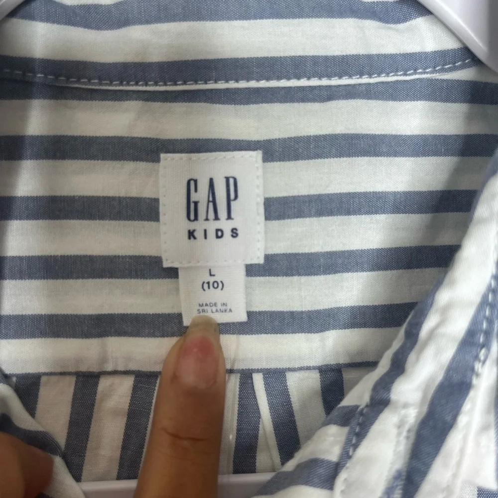 GAP KIDS Blue and White Striped Button Down Shirt